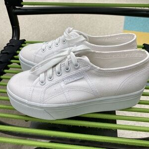 Superga White Platform Sneakers